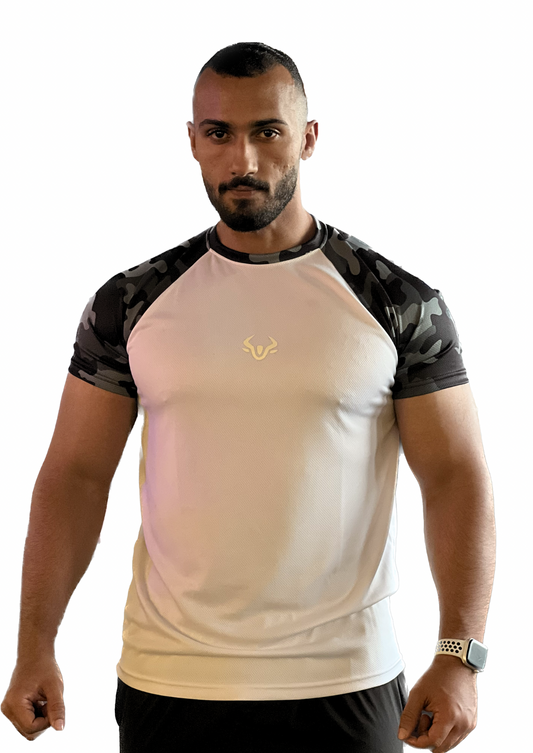 Smash Basic Short Sleeve Army T-shirt - White